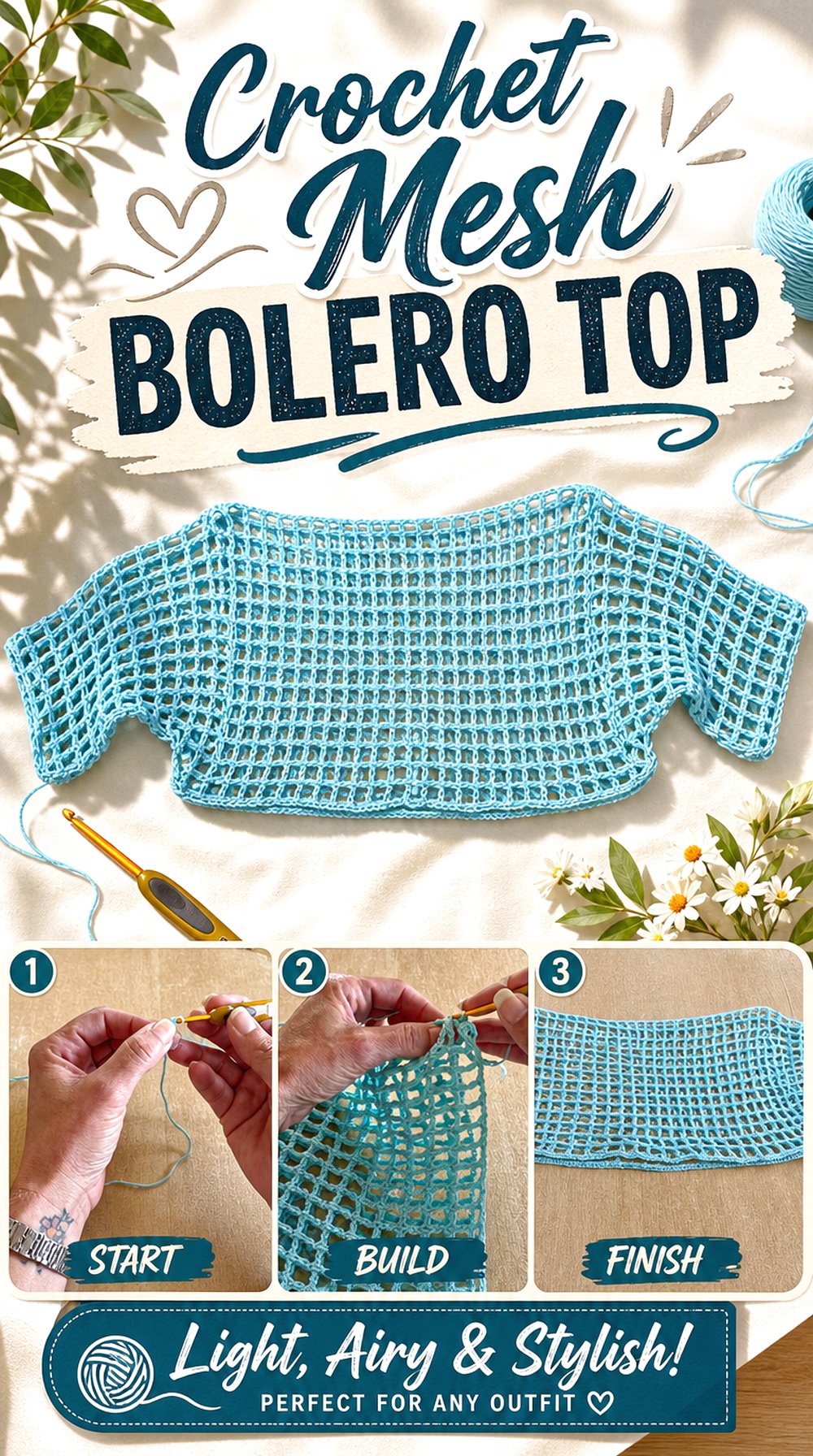 Crochet Mesh Bolero Top