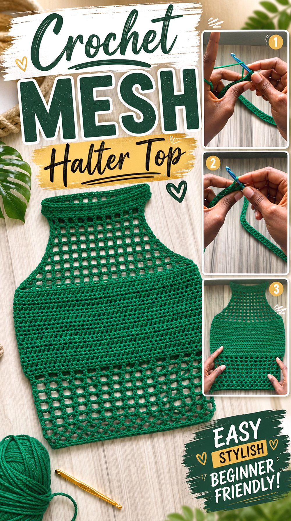 Crochet Mesh Halter Top