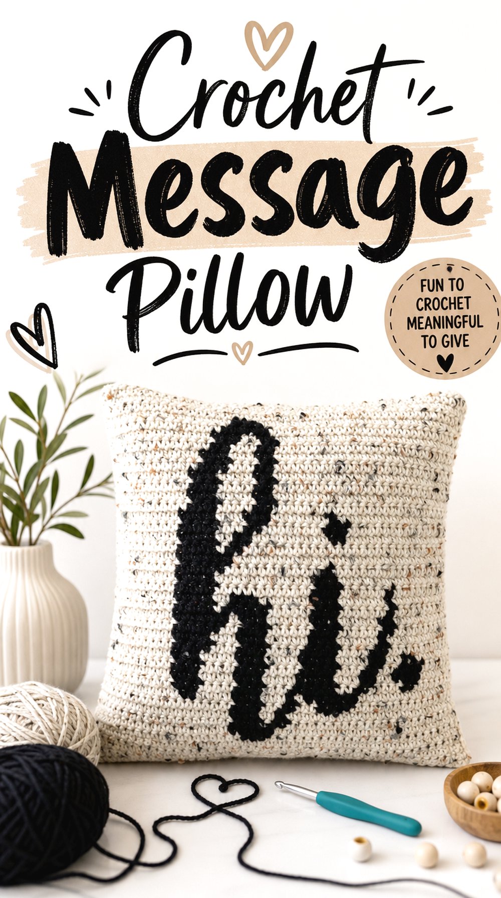 Crochet Message Pillow