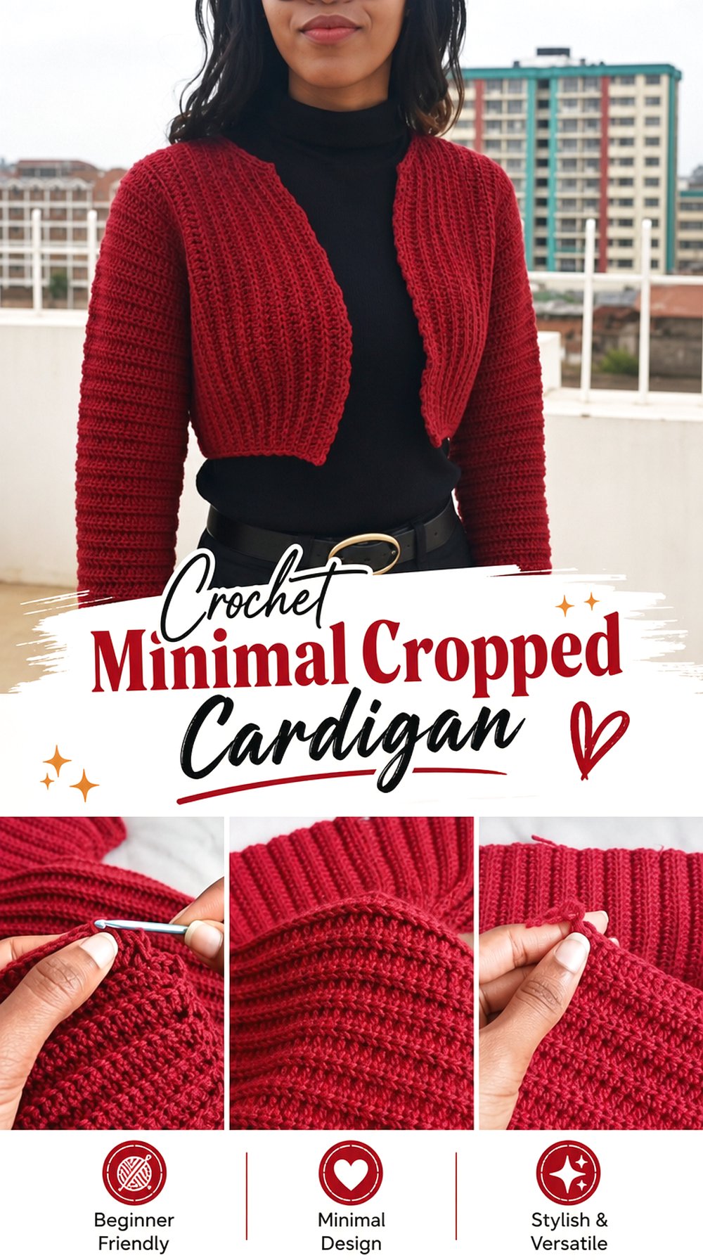 Crochet Minimal Cropped Cardigan