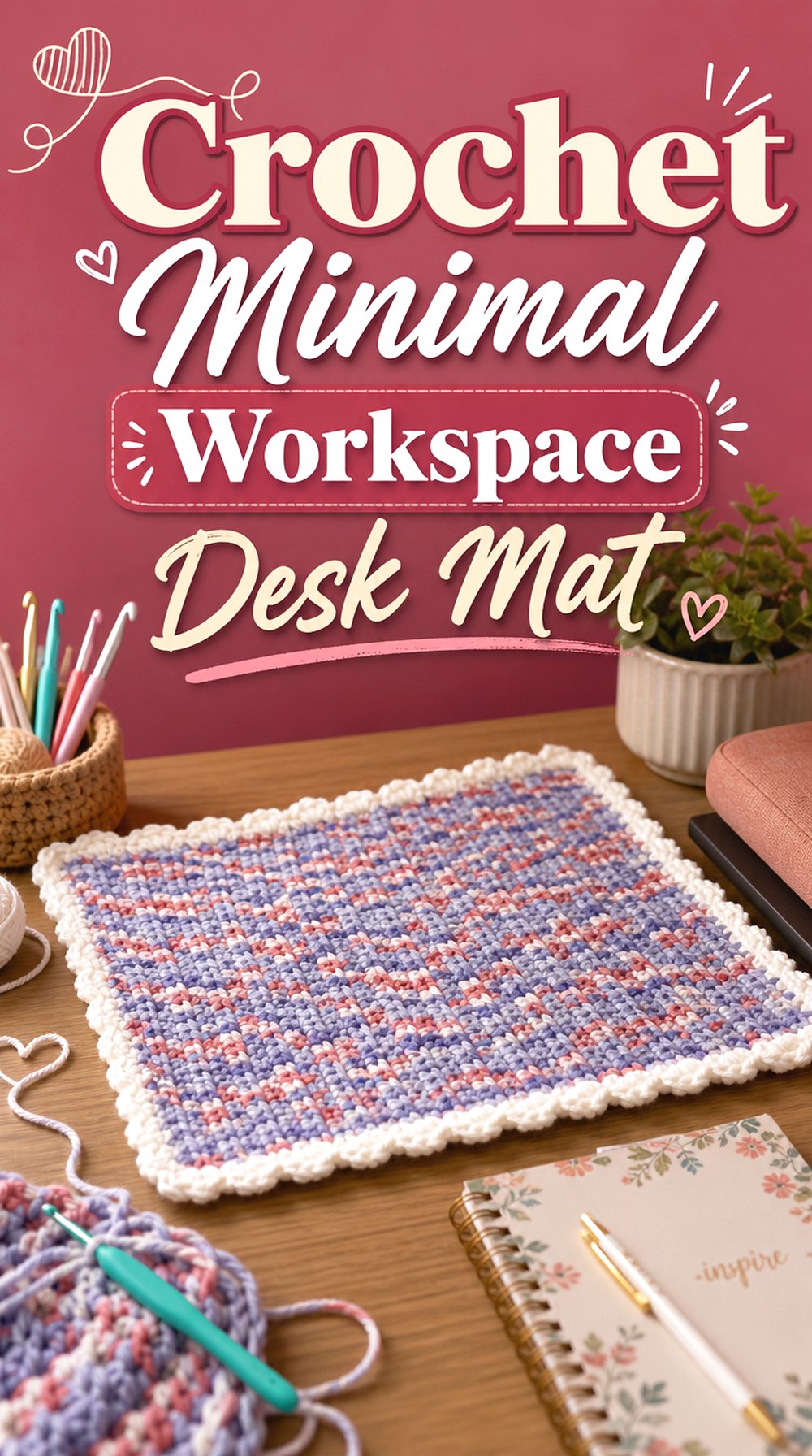 Crochet Minimal Workspace Desk Mat