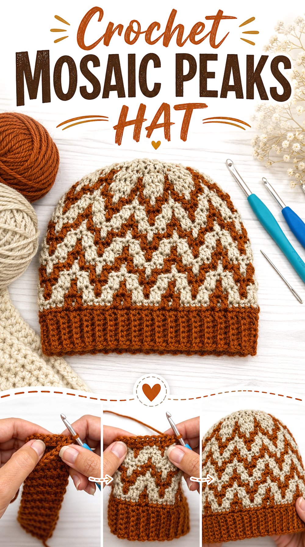 Crochet Mosaic Peaks Hat