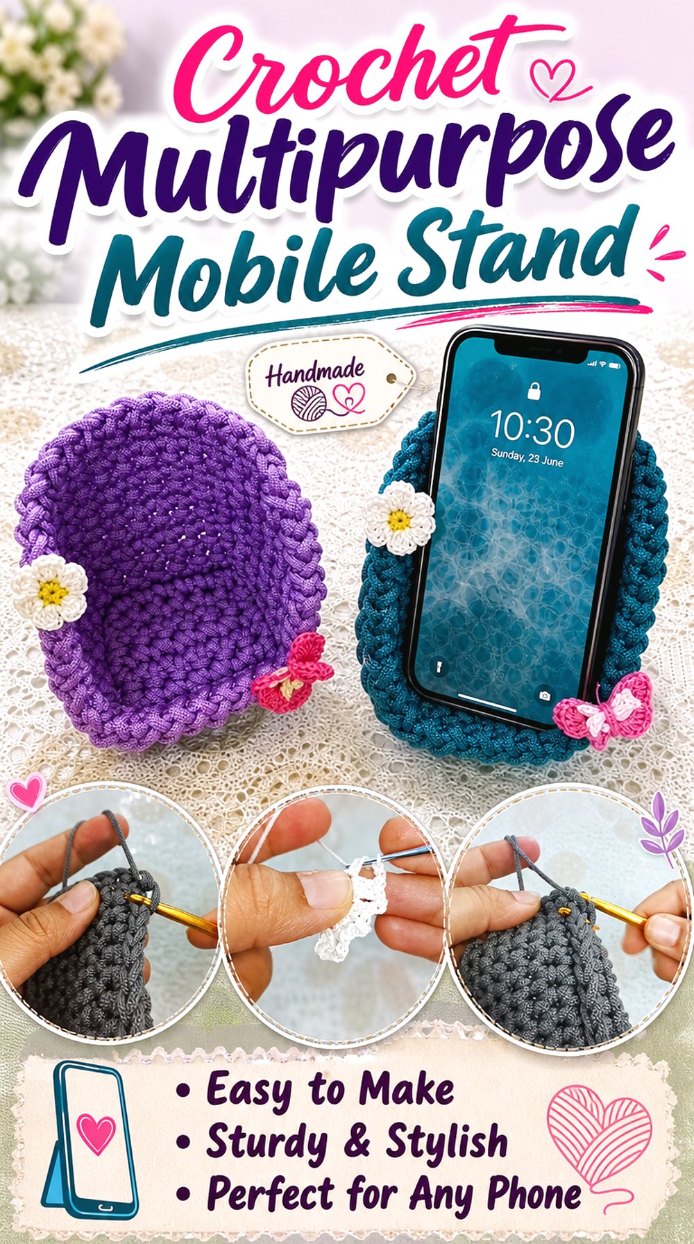 Crochet Multipurpose Mobile Stand