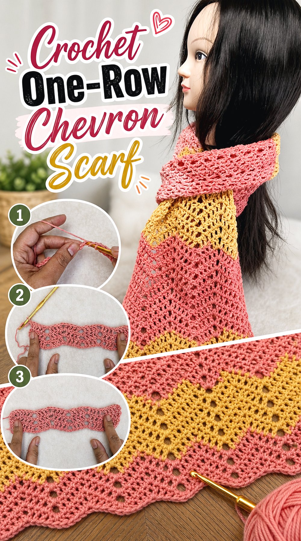 Crochet One Row Chevron Scarf