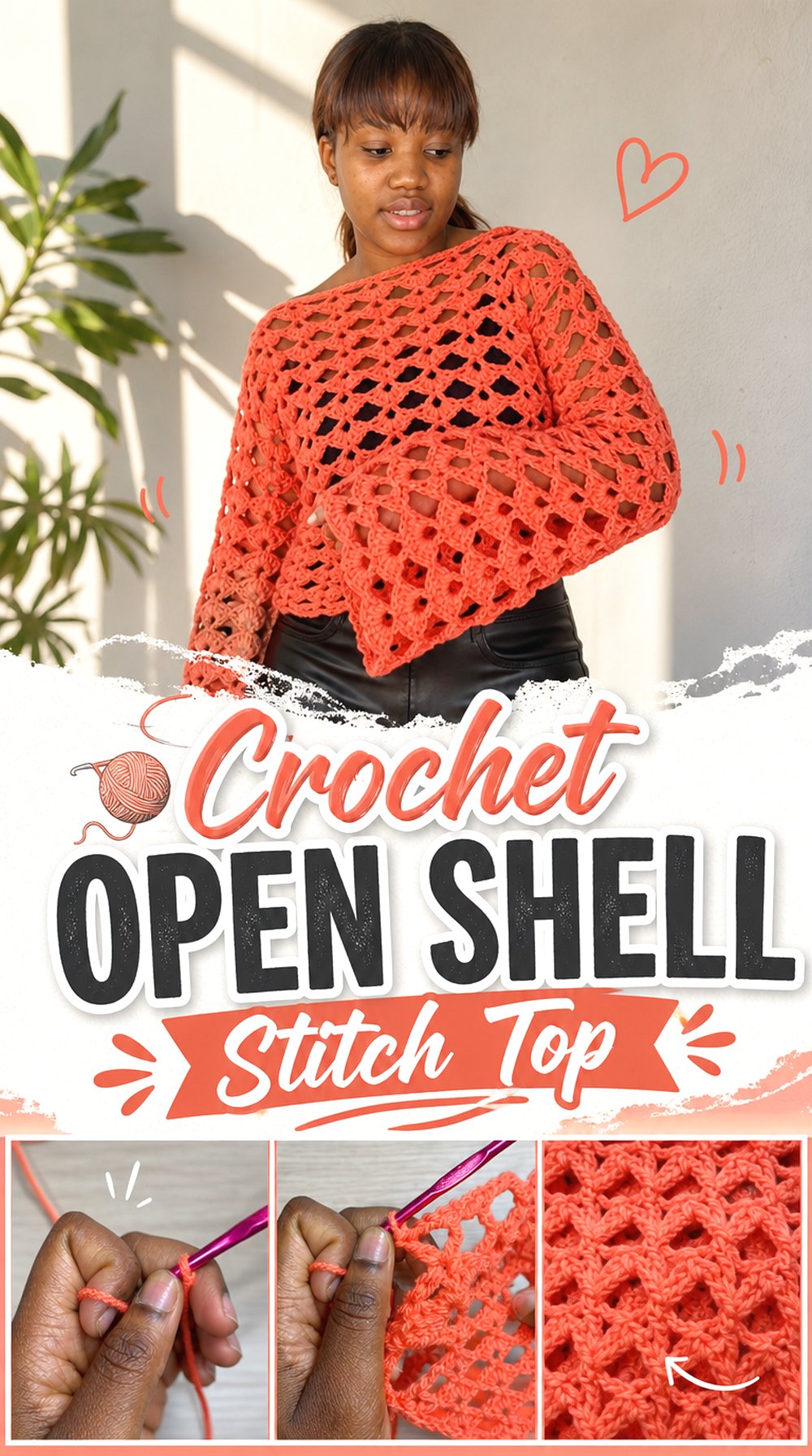 Crochet Open Shell Stitch Top