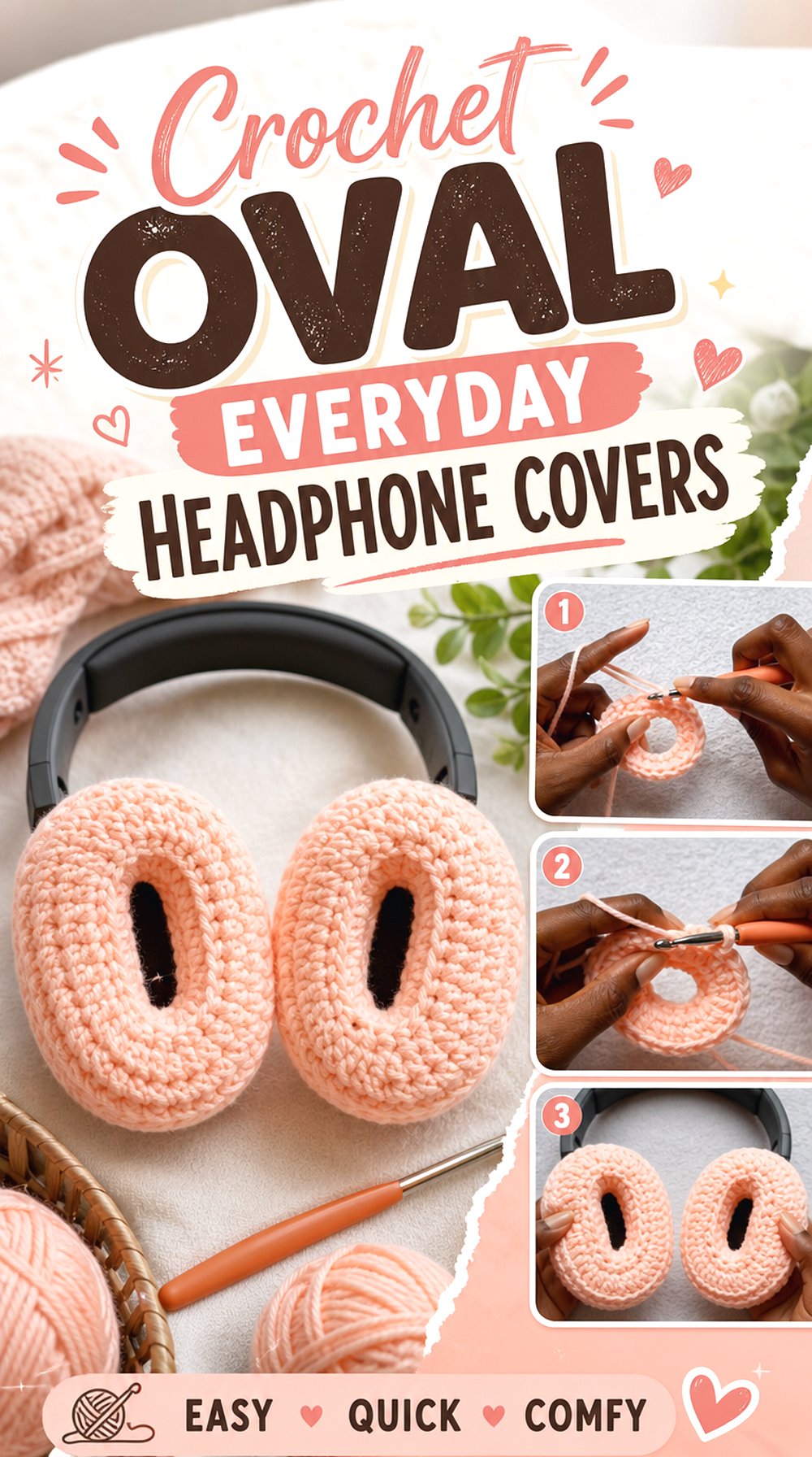 Crochet Oval Everyday Headphone Covers