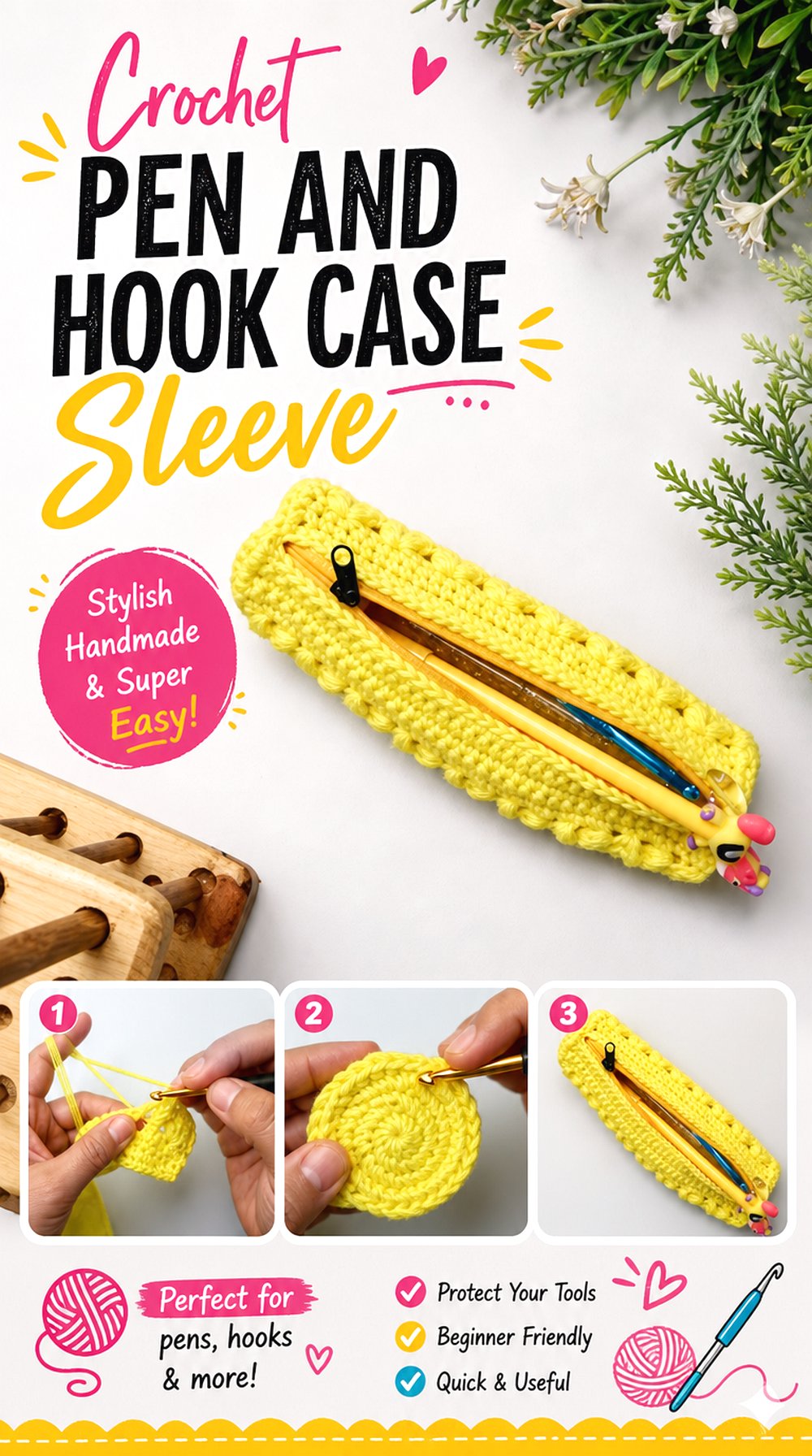 Crochet Pen and Hook Case Sleeve