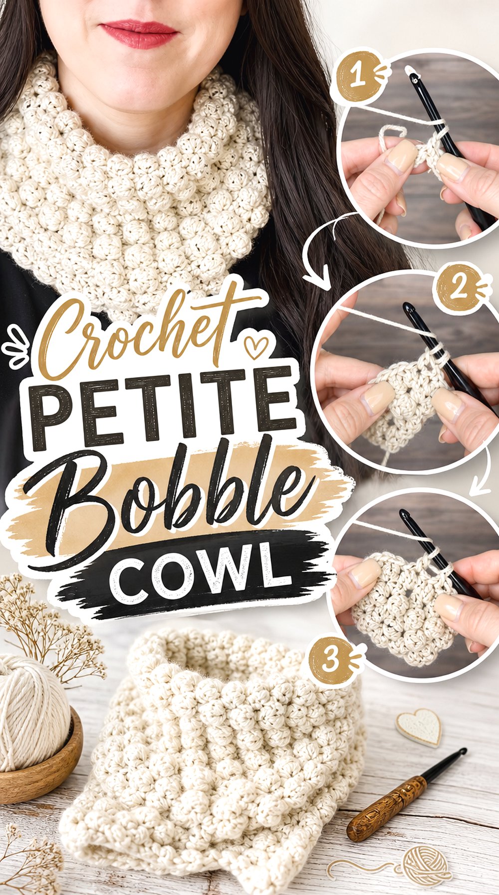 Crochet Petite Bobble Cowl