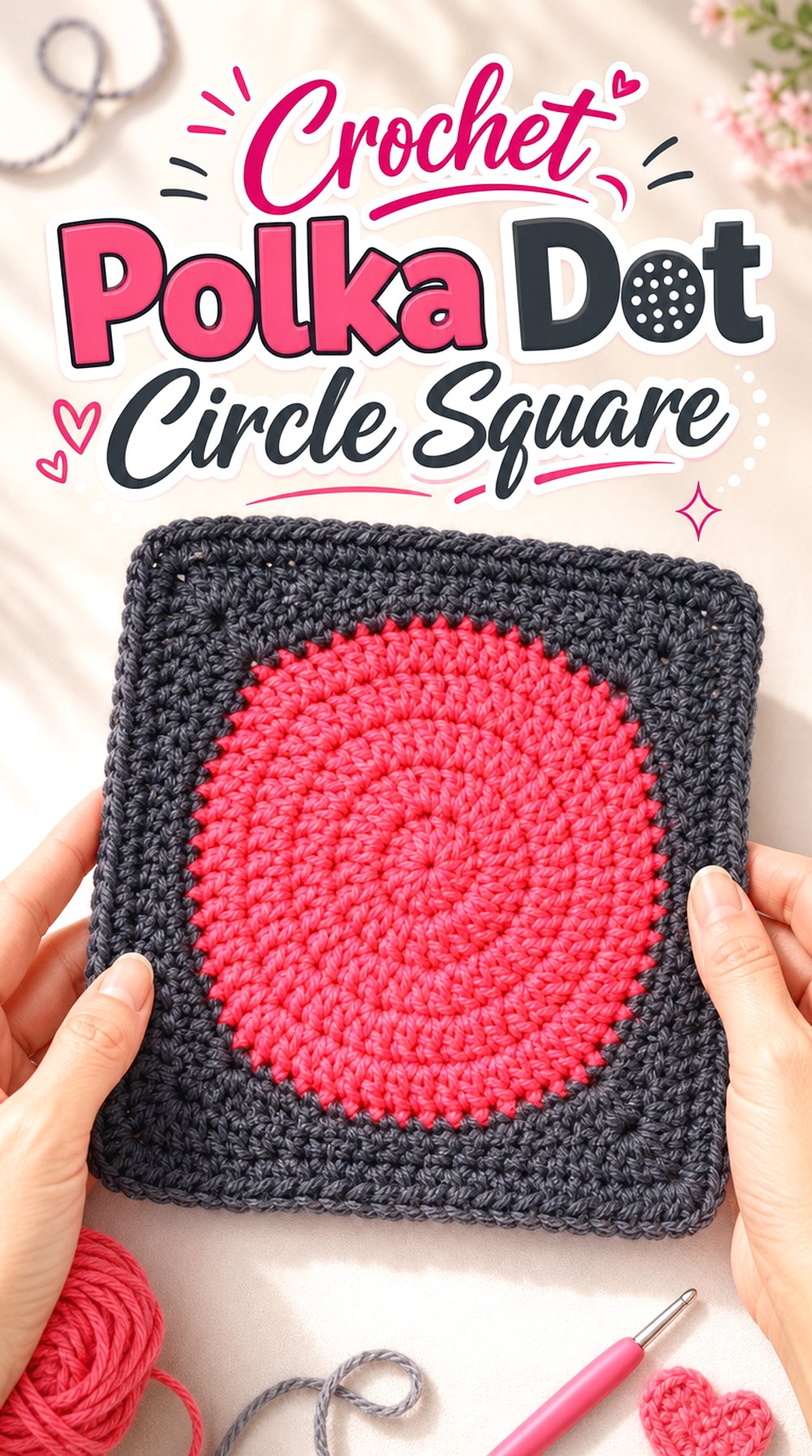 Crochet Polka Dot Circle Square