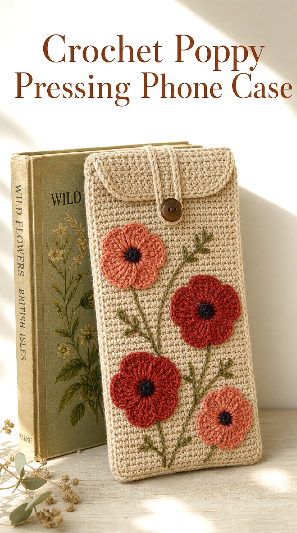 Crochet Poppy Pressing Phone Case
