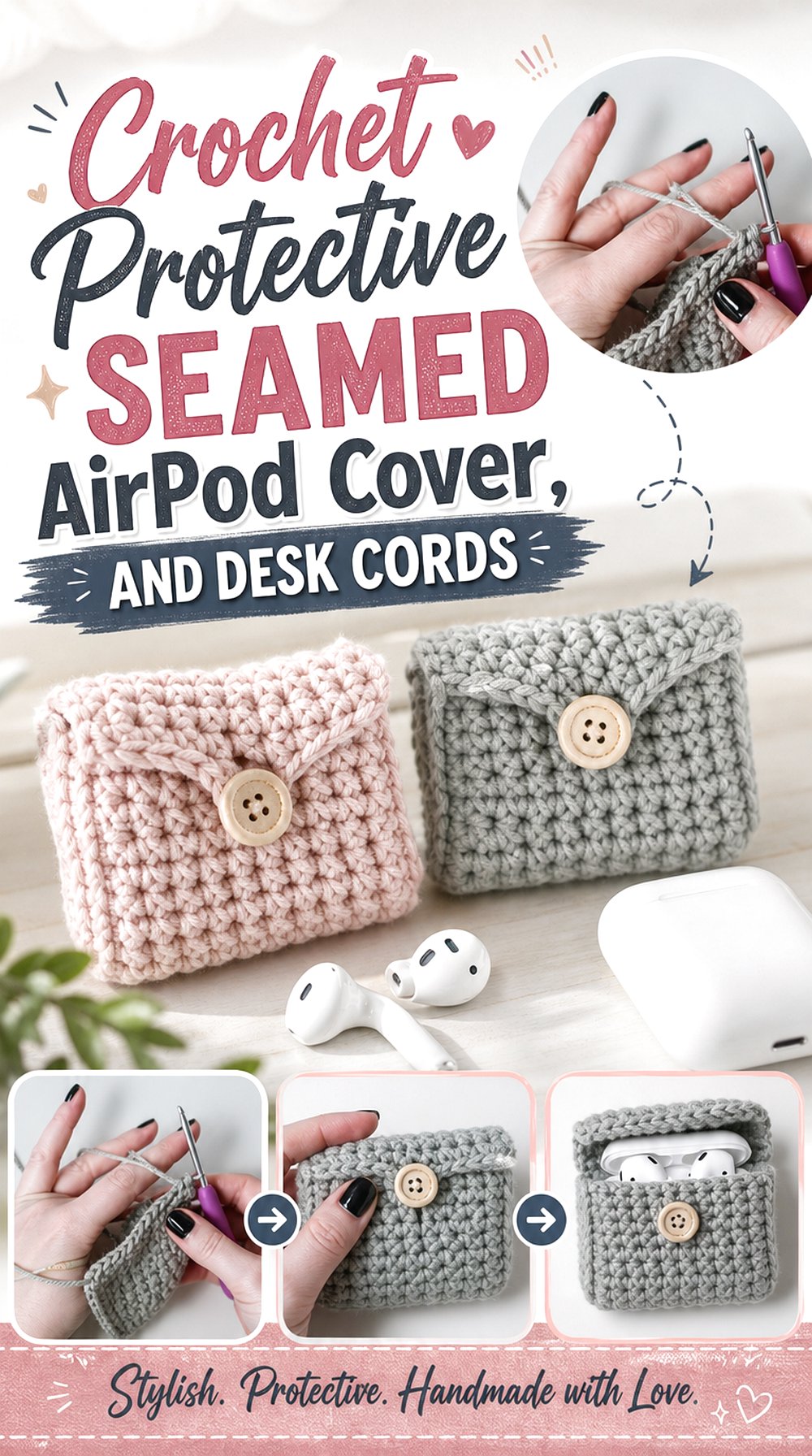 Crochet Protective Seamed AirPod Cover