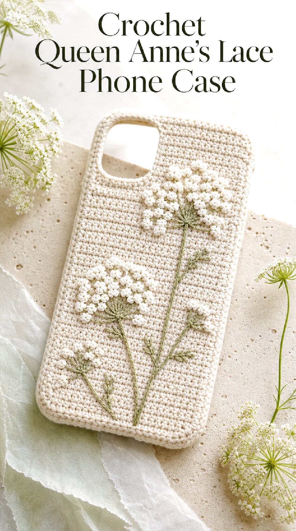 Crochet Queen Anne’s Lace Phone Case