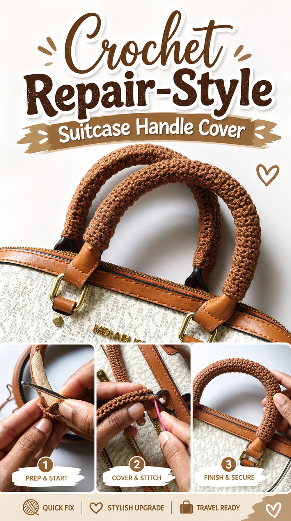 Crochet Repair Style Suitcase Handle Cover