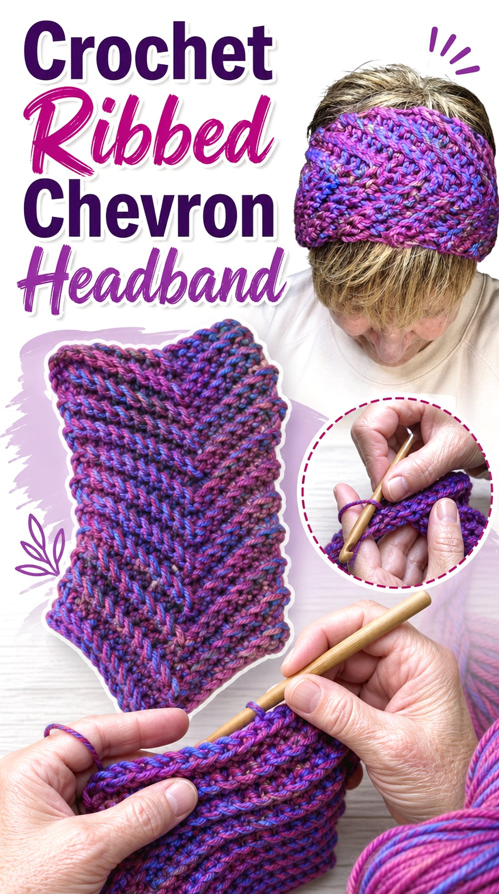 Crochet Ribbed Chevron Headband