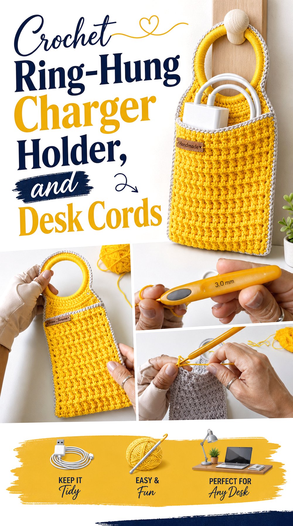 Crochet Ring Hung Charger Holder
