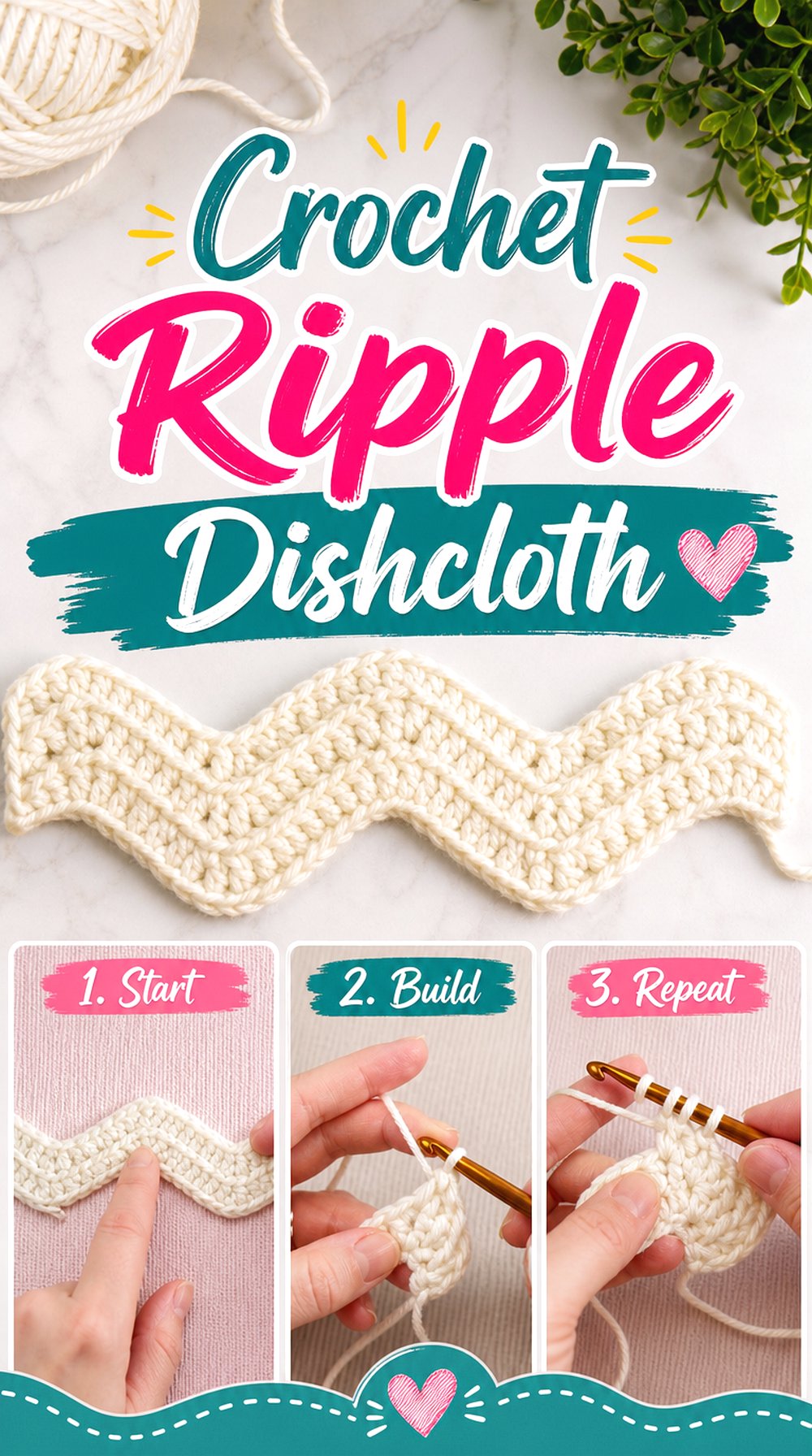 Crochet Ripple Dishcloth