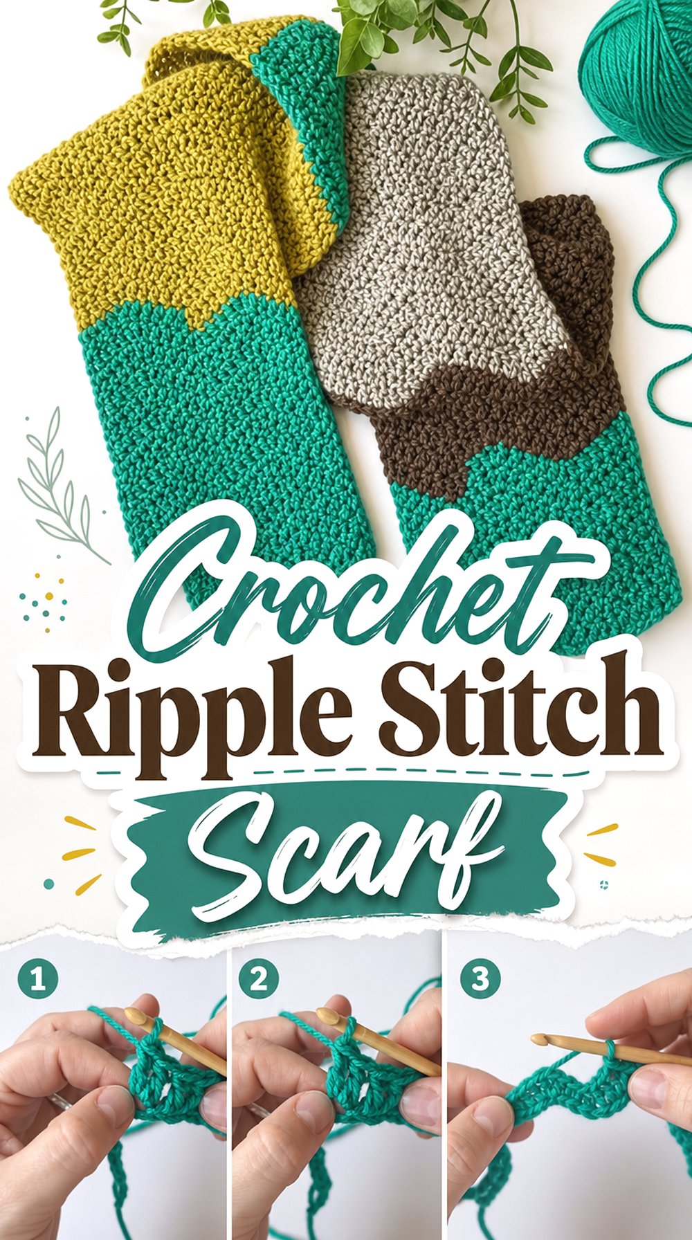 Crochet Ripple Stitch Scarf