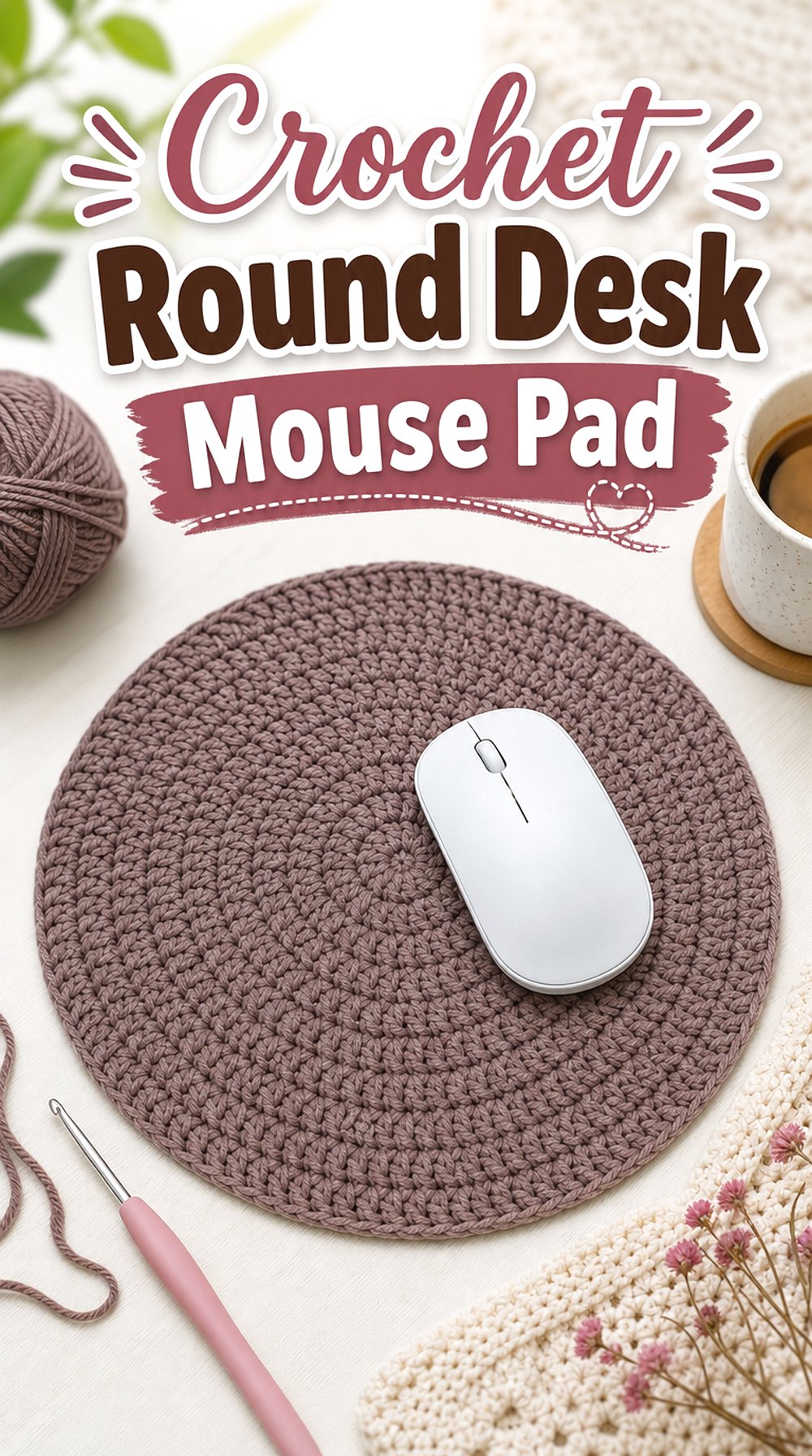 Crochet Round Desk Mouse Pad