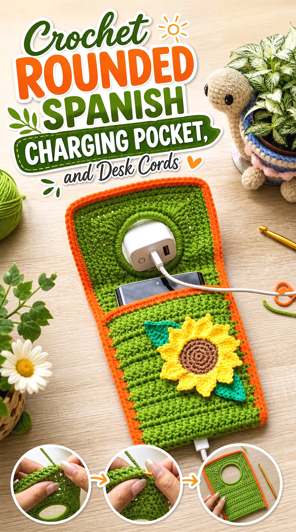 Crochet Rounded Spanish Charging Pocket