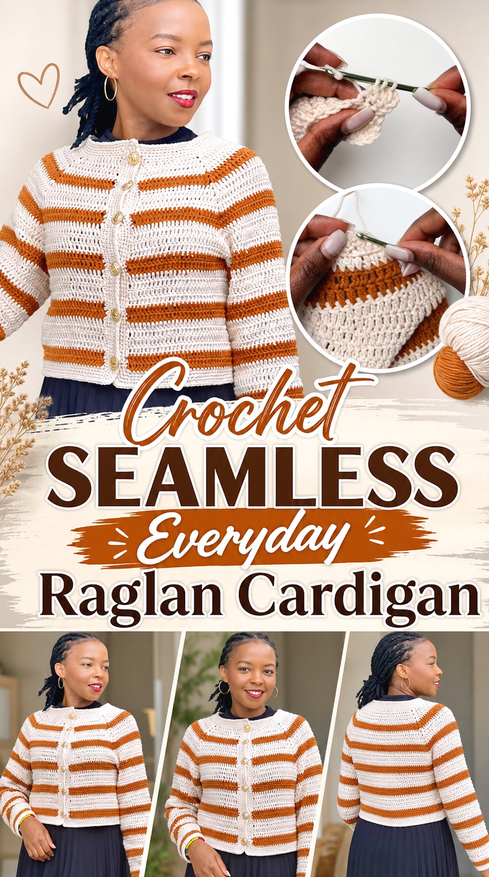 Crochet Seamless Everyday Raglan Cardigan