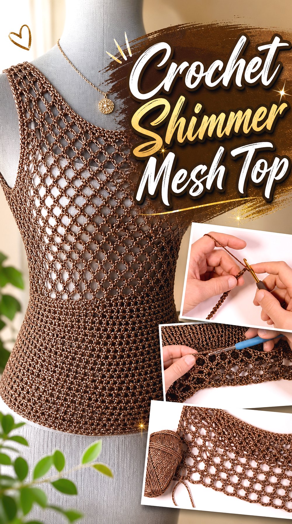 Crochet Shimmer Mesh Top