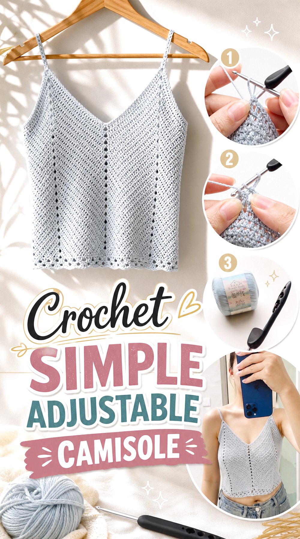 Crochet Simple Adjustable Camisole