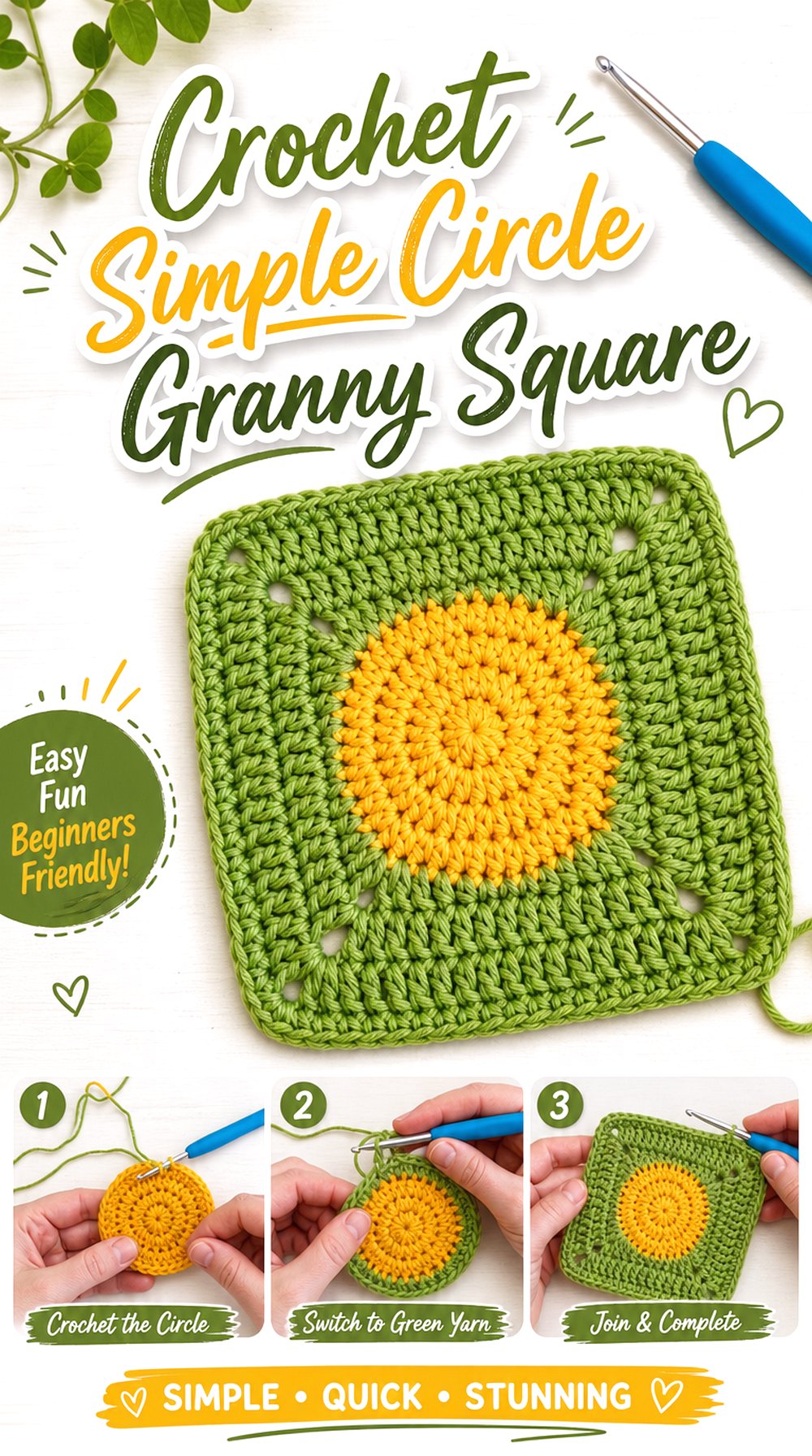 Crochet Simple Circle Granny Square