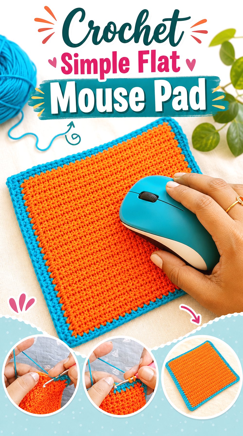 Crochet Simple Flat Mouse Pad
