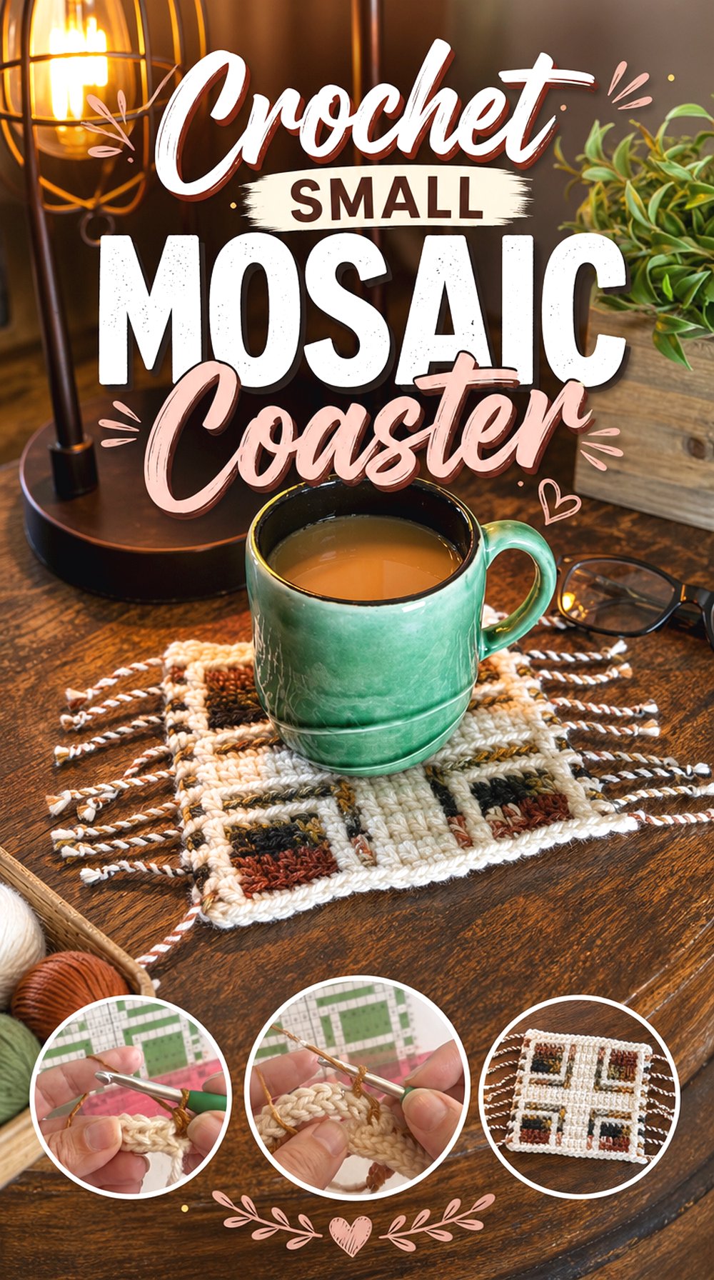 Crochet Small Mosaic Coaster