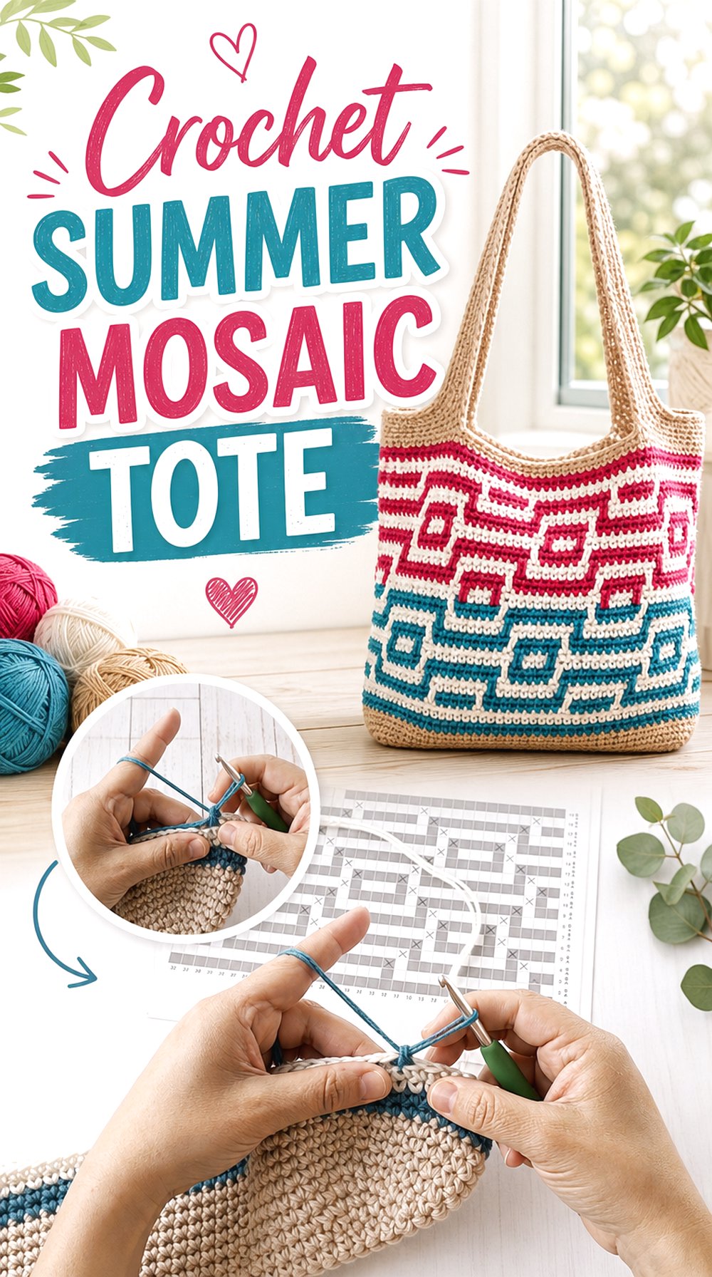 Crochet Summer Mosaic Tote