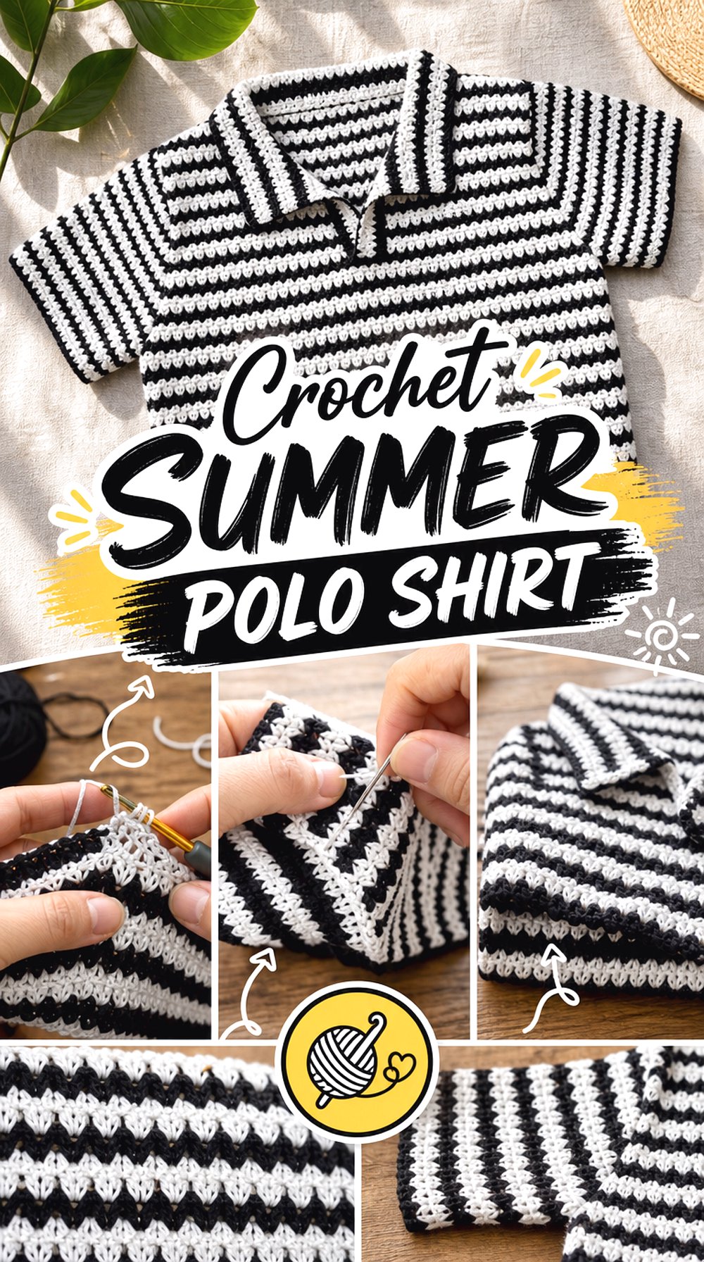Crochet Summer Polo Shirt