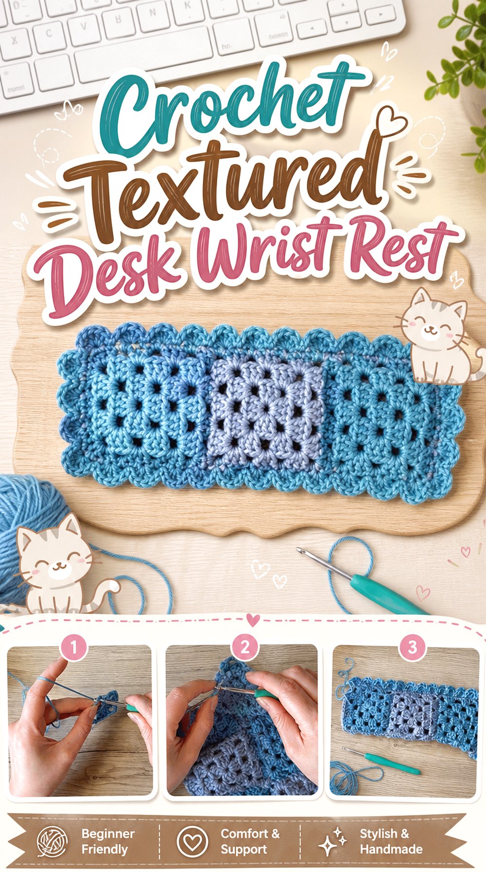 Crochet Textured Desk Wrist Rest