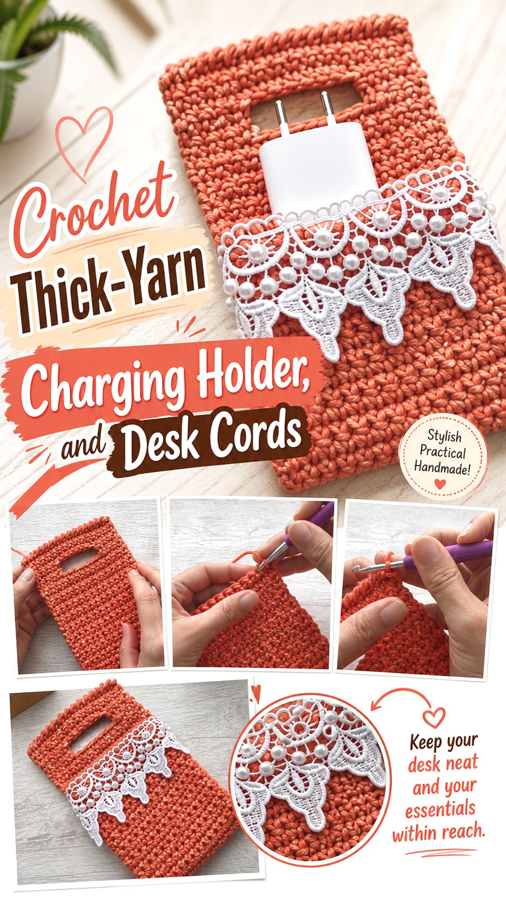 Crochet Thick Yarn Charging Holder