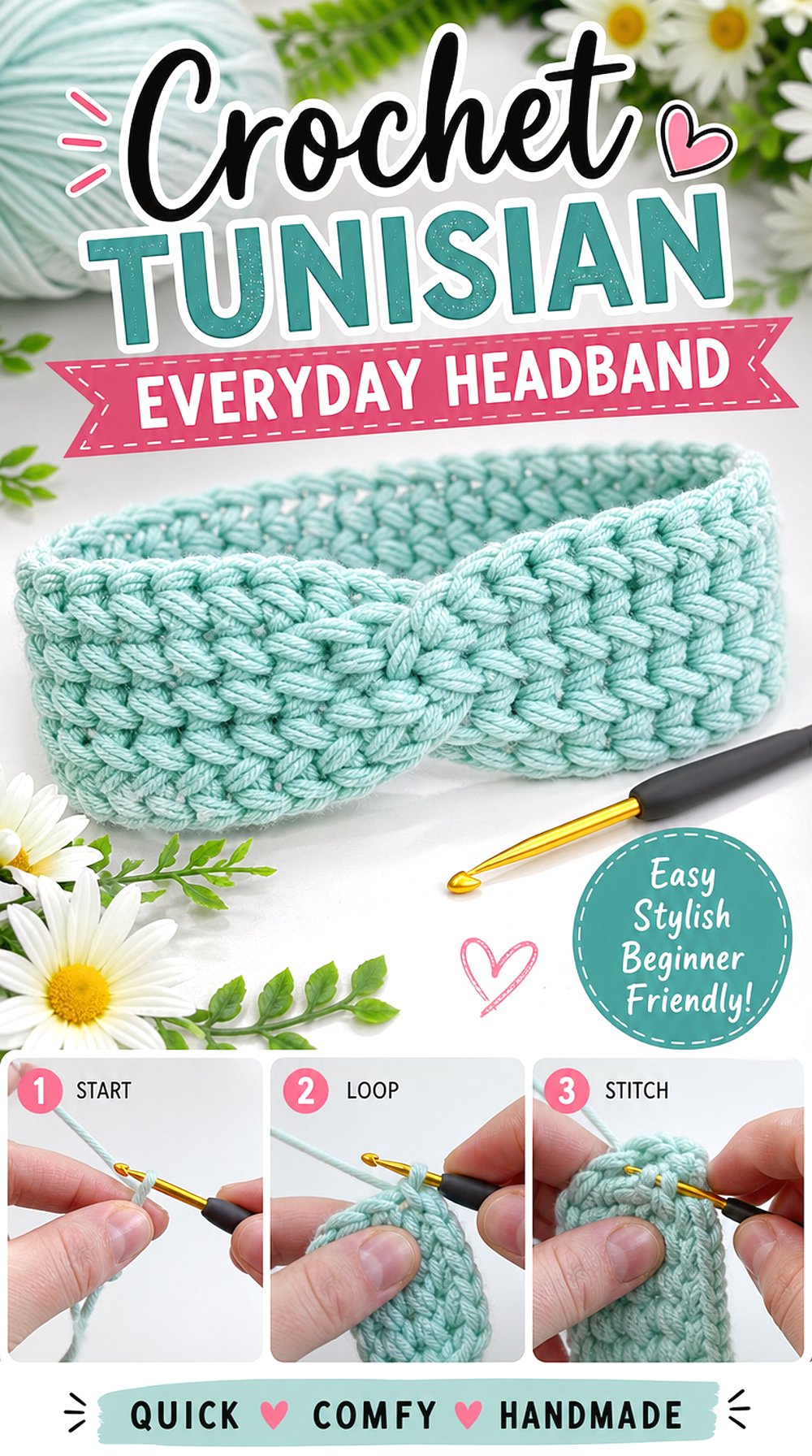 Crochet Tunisian Everyday Headband