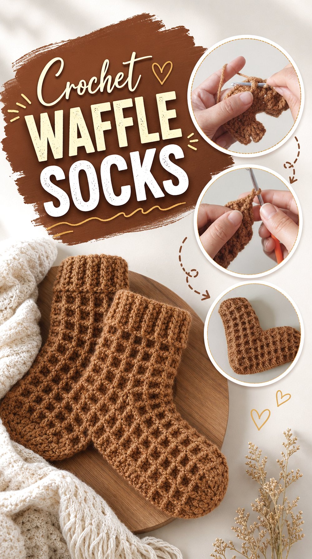 Crochet Waffle Socks