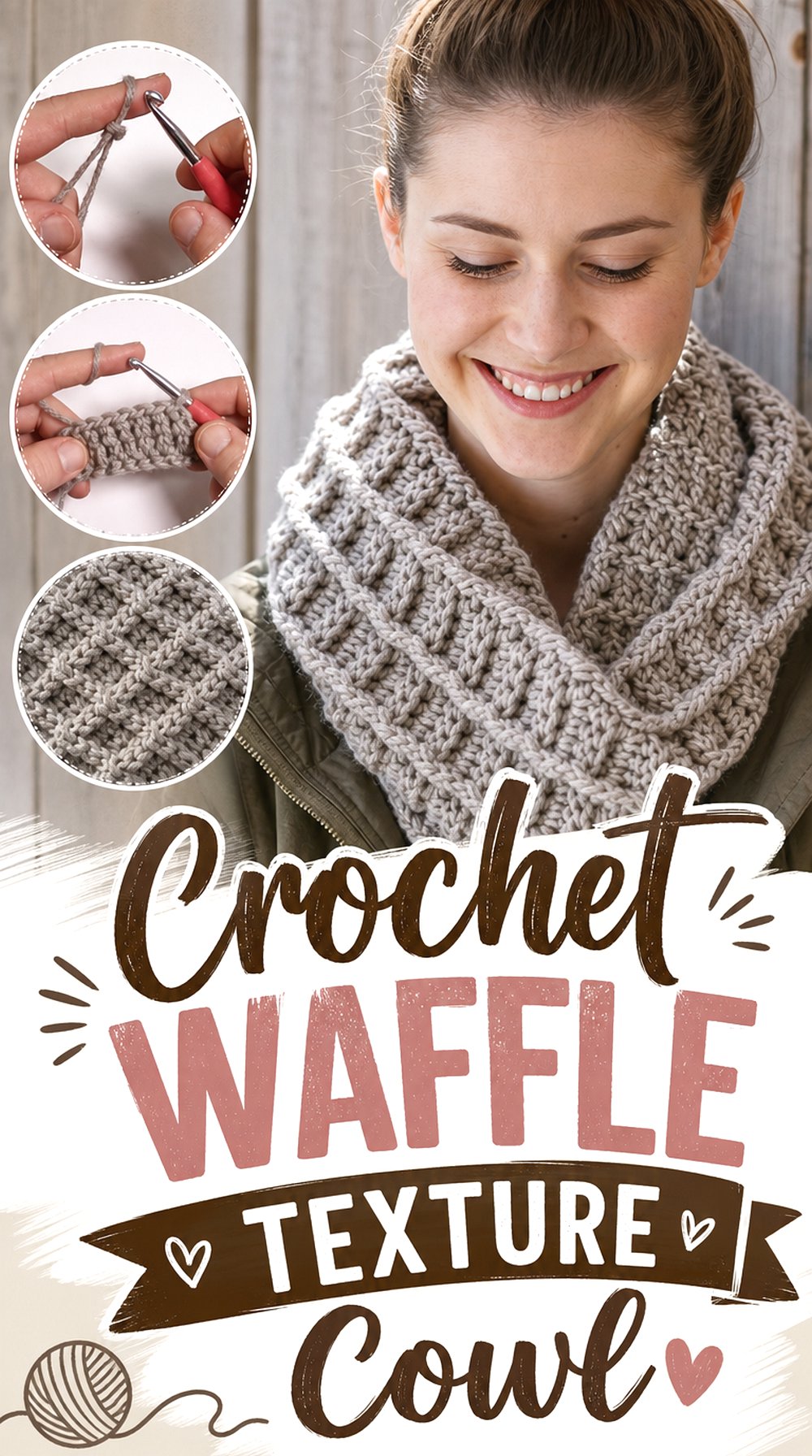 Crochet Waffle Texture Cowl