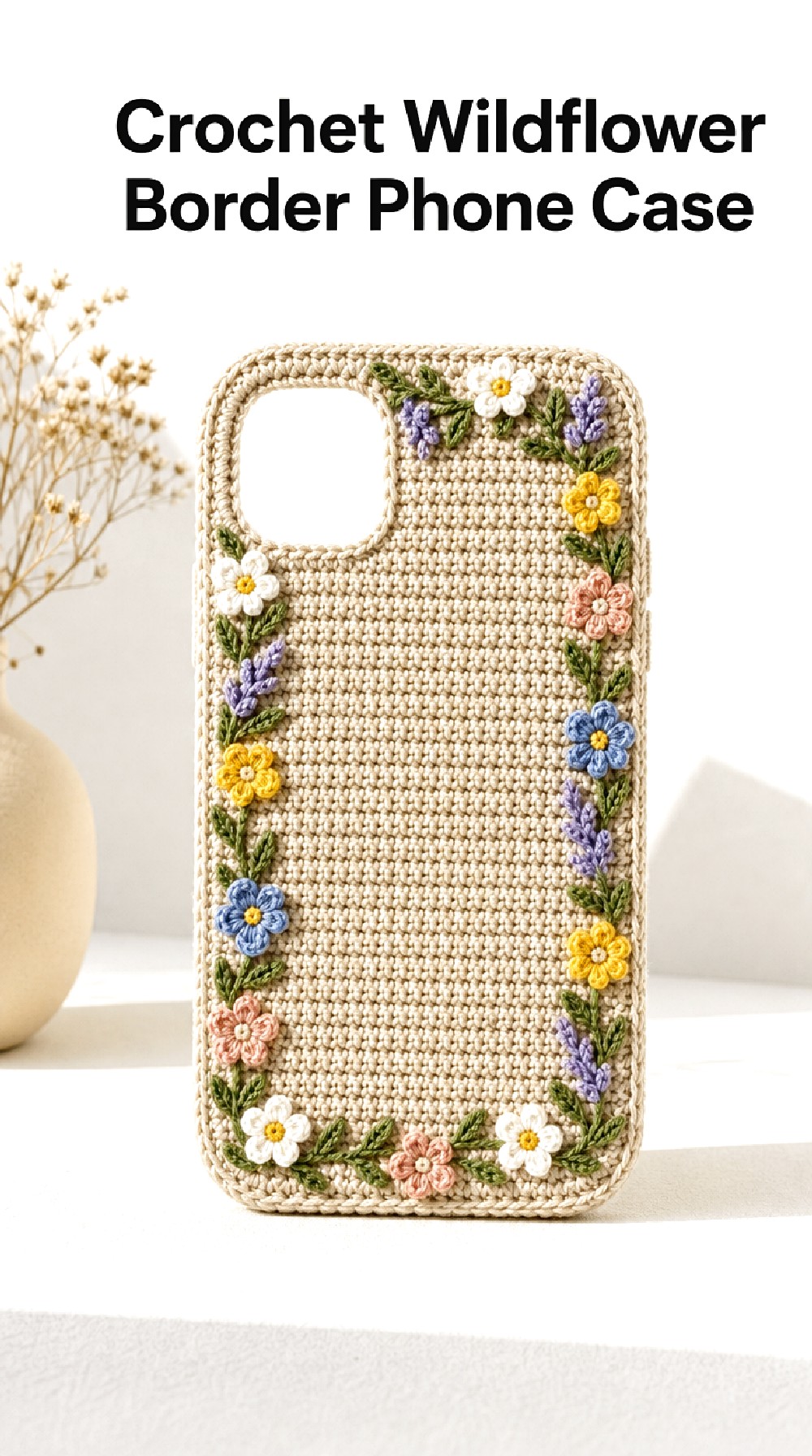 Crochet Wildflower Border Phone Case