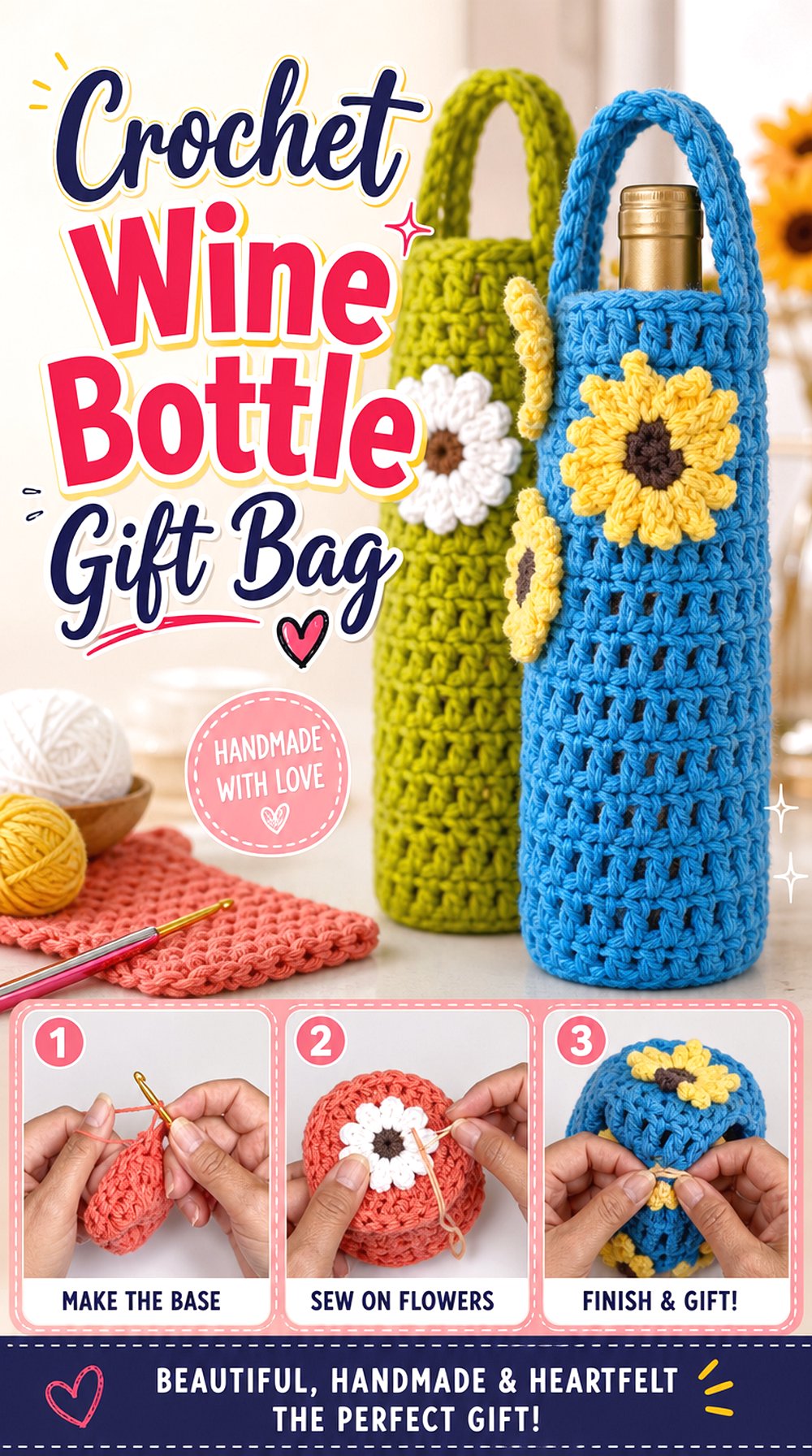 Crochet Wine Bottle Gift Bag