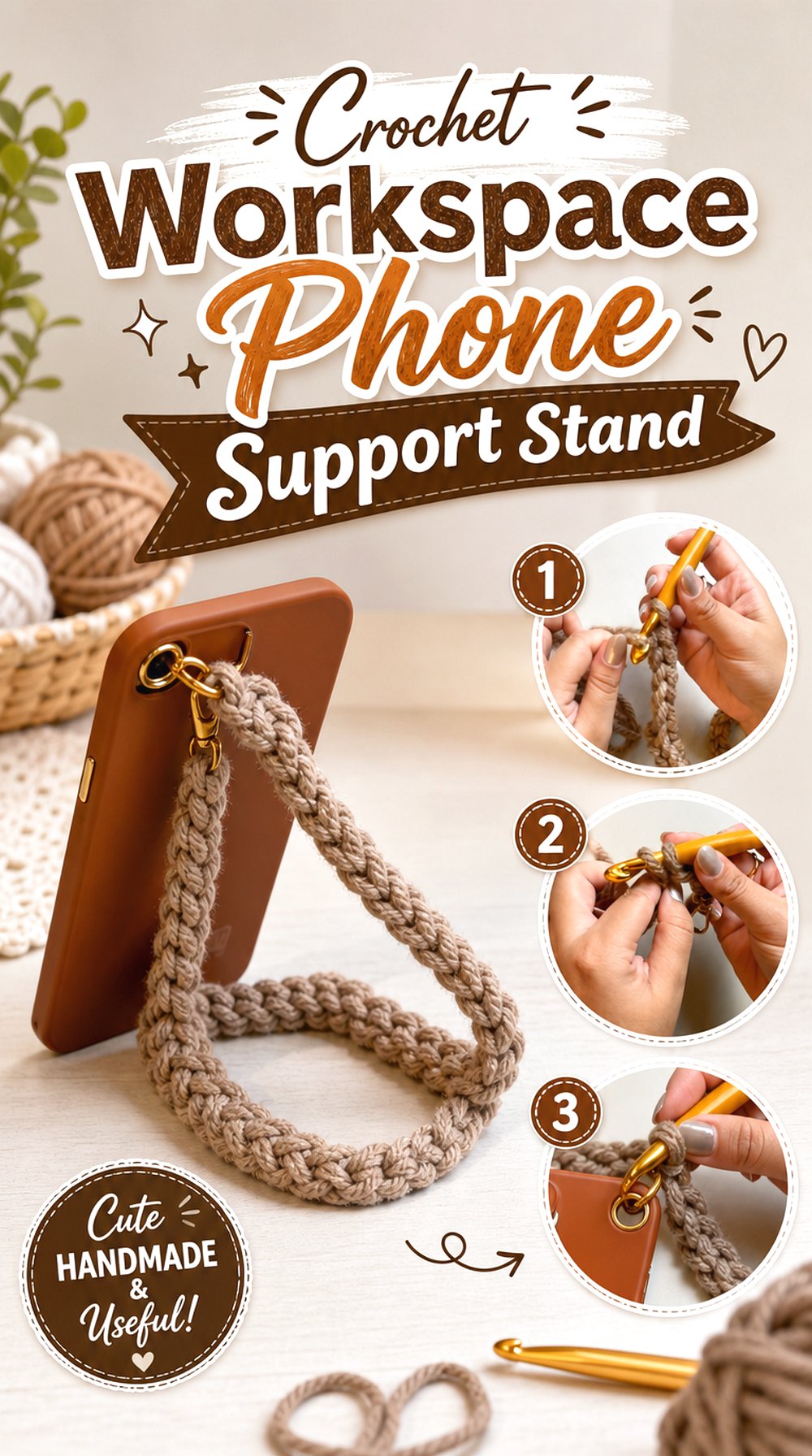 Crochet Workspace Phone Support Stand