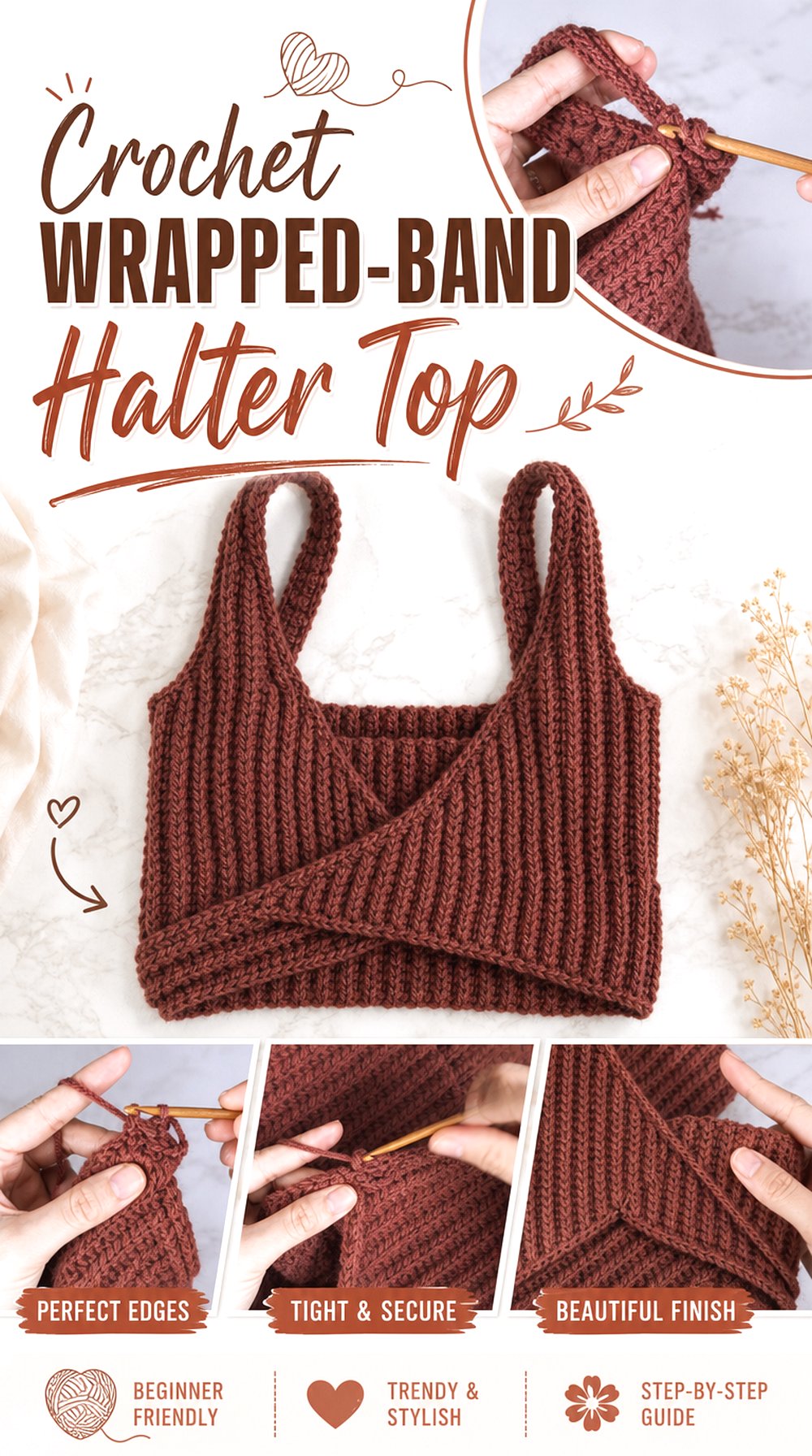 Crochet Wrapped Band Halter Top