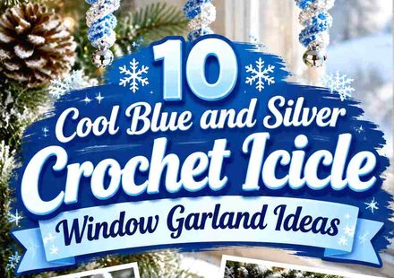 10 Cool Blue and Silver Crochet Icicle Window Garland Ideas
