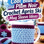 12 Cool Blue and Plum Noir Crochet Après Ski Mug Sleeve Ideas