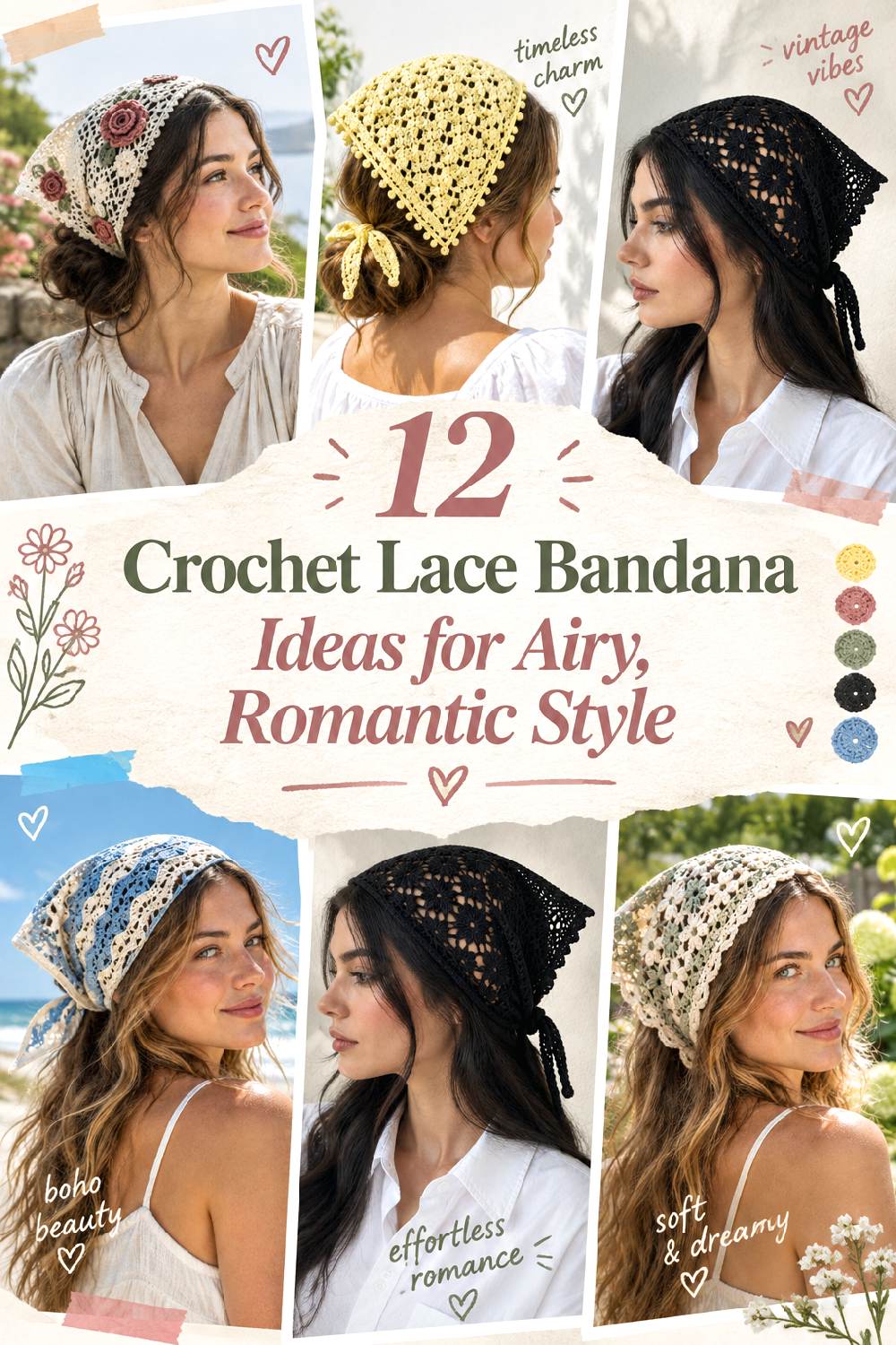 Crochet Lace Bandana Ideas for Airy Romantic Style