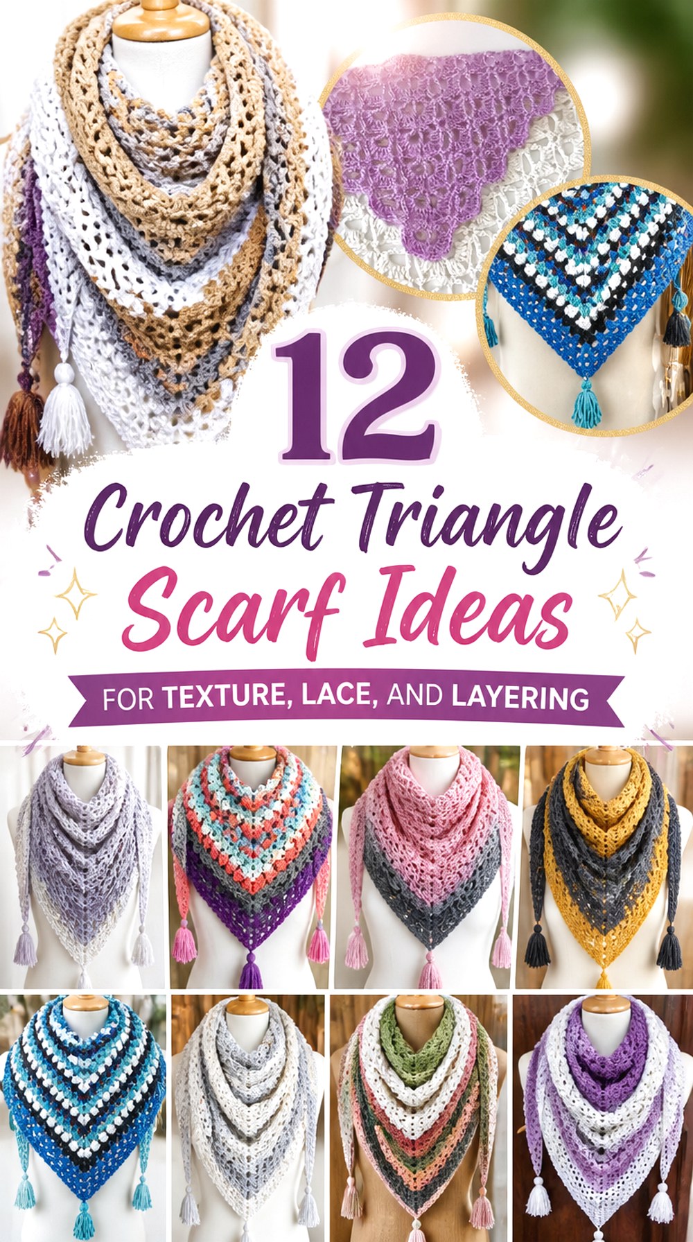 Crochet Triangle Scarf Ideas for Texture, Lace, and Layering