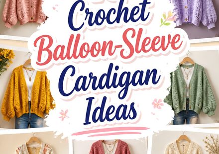 Crochet Balloon Sleeve Cardigan Ideas