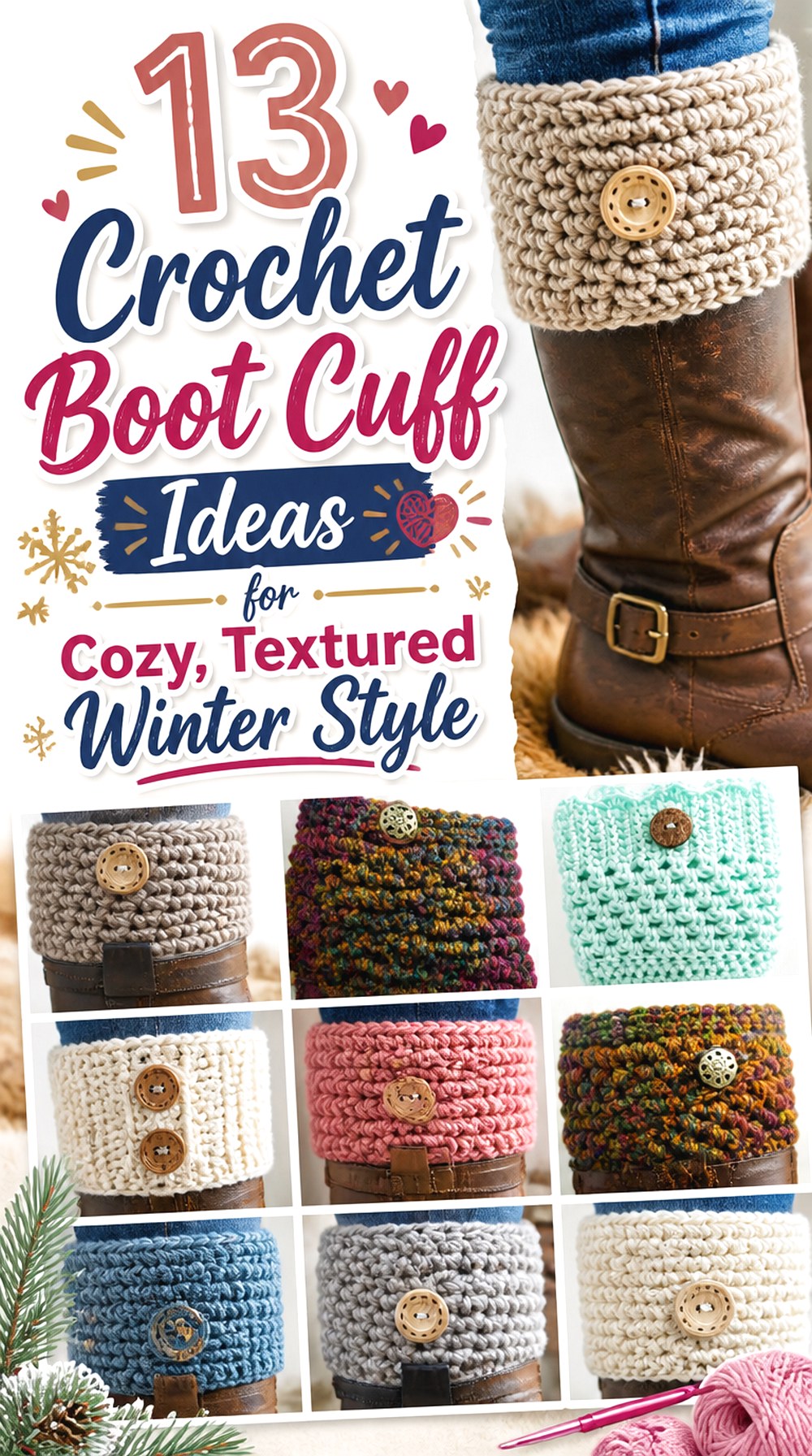 Crochet Boot Cuff Ideas for Cozy, Textured Winter Style