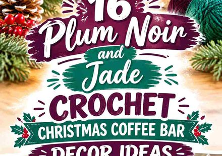 16 Plum Noir and Jade Crochet Christmas Coffee Bar Decor Ideas