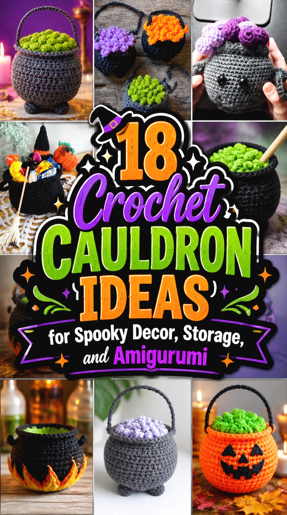 Crochet Cauldron Ideas for Spooky Decor, Storage, and Amigurumi