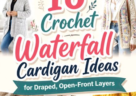 Crochet Waterfall Cardigan Ideas for Draped Open Front Layers