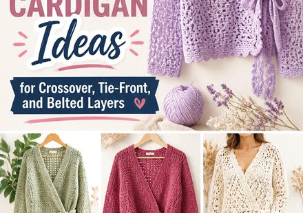 Crochet Wrap Cardigan Ideas for Crossover, Tie Front, and Belted Layers